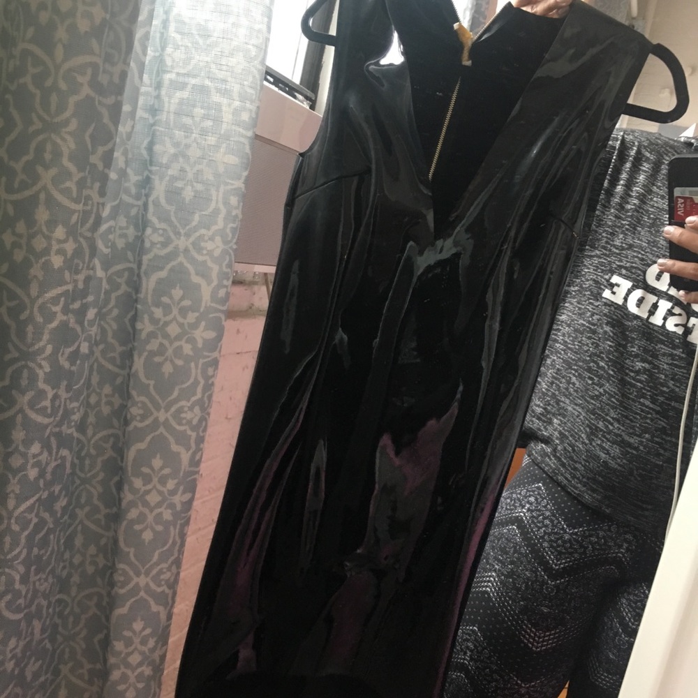 Black leather dress